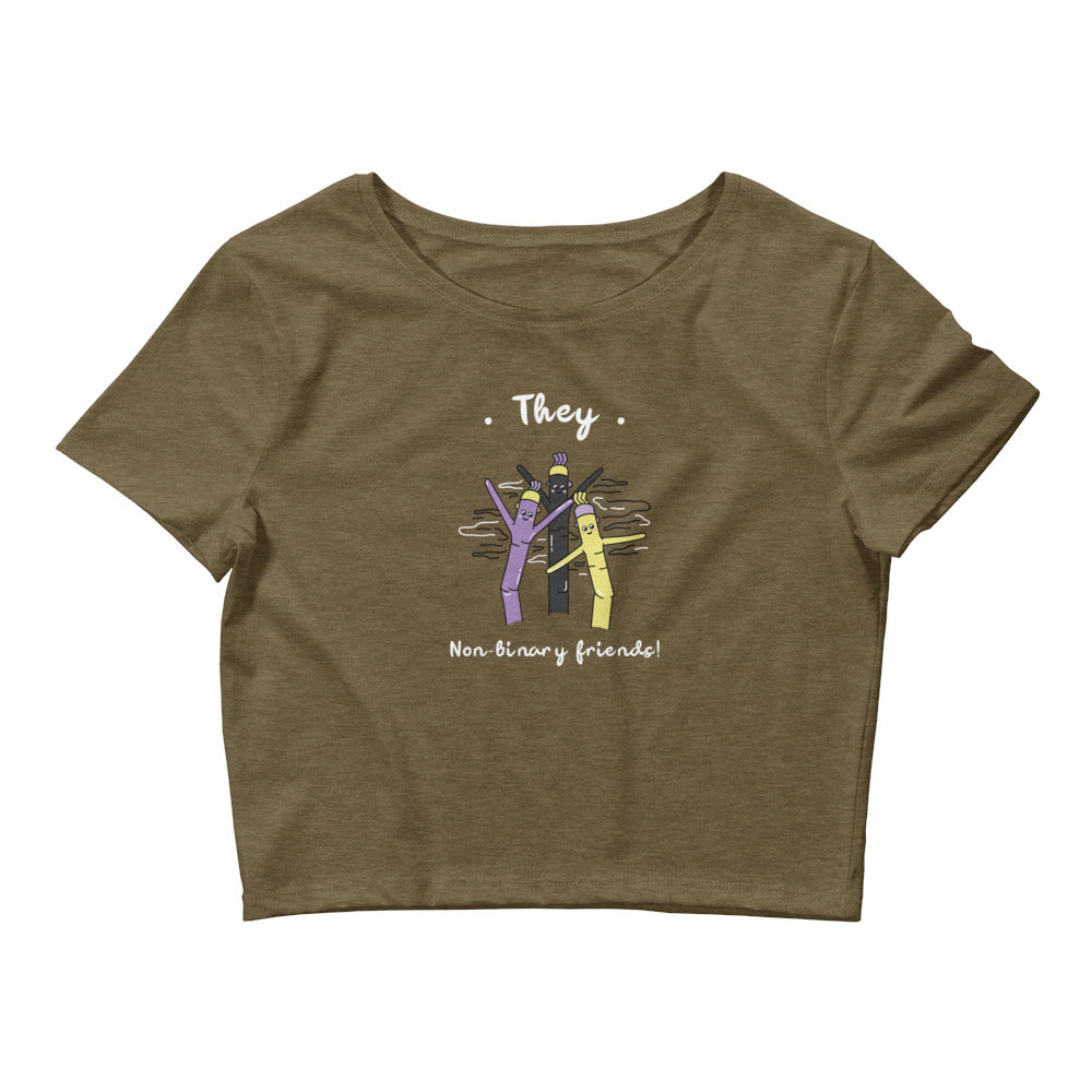  They Non-Binary Friends Crop Top by Queer In The World Originals sold by Queer In The World: The Shop - LGBT Merch Fashion