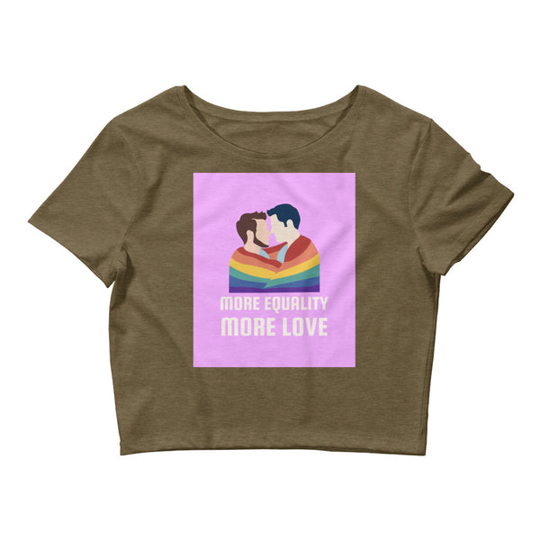 Heather Olive LGBT Couple Crop Top by Queer In The World Originals sold by Queer In The World: The Shop - LGBT Merch Fashion