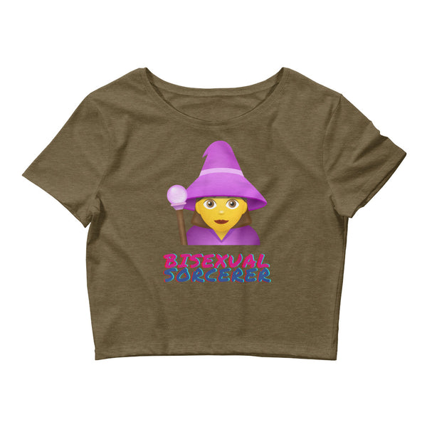 Heather Olive Bisexual Sorcerer Crop Top by Queer In The World Originals sold by Queer In The World: The Shop - LGBT Merch Fashion