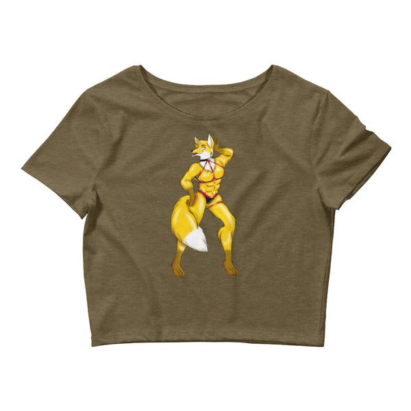 Heather Olive Hot Gay Furry Crop Top by Queer In The World Originals sold by Queer In The World: The Shop - LGBT Merch Fashion