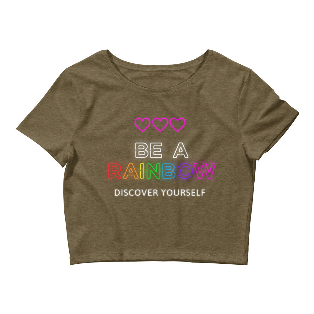 Heather Olive Be Yourself  Crop Top by Queer In The World Originals sold by Queer In The World: The Shop - LGBT Merch Fashion