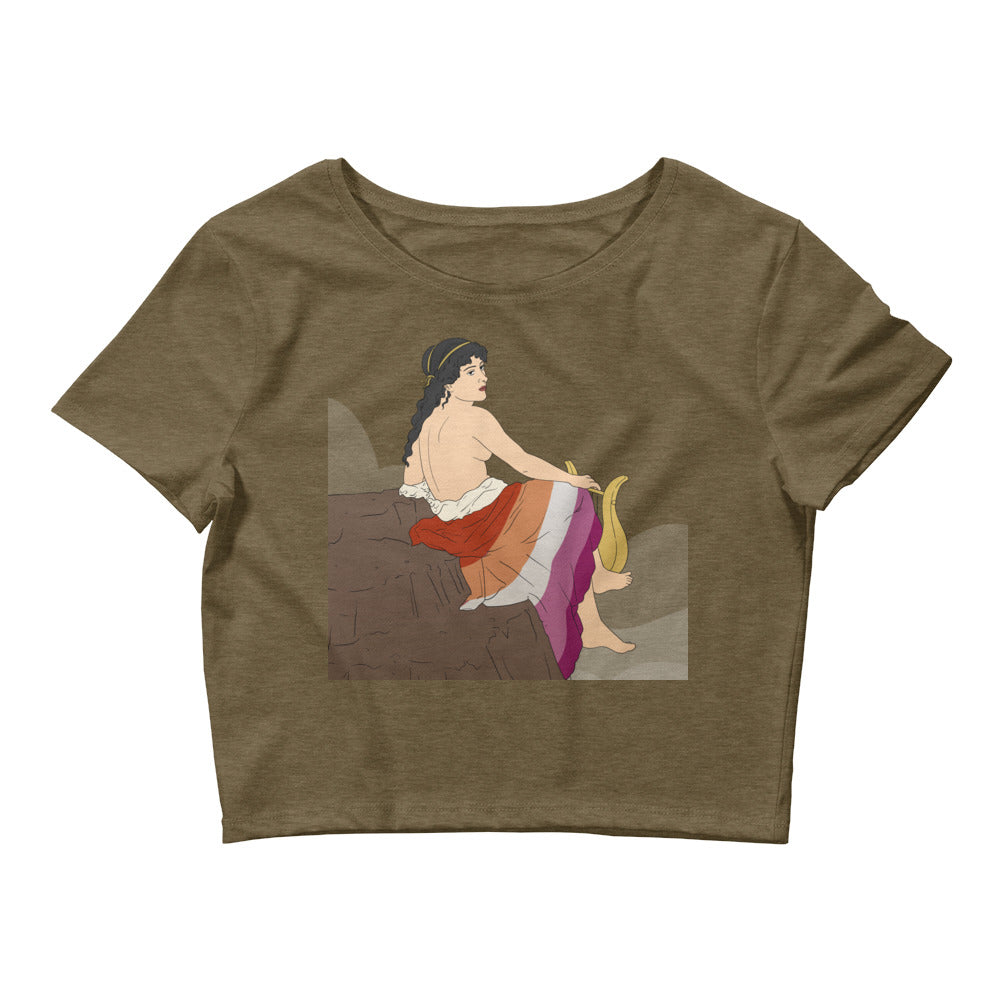 Heather Olive Sappho Of Lesbos Crop Top by Queer In The World Originals sold by Queer In The World: The Shop - LGBT Merch Fashion