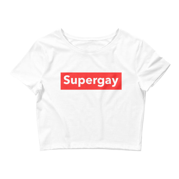 White Supergay Crop Top by Queer In The World Originals sold by Queer In The World: The Shop - LGBT Merch Fashion