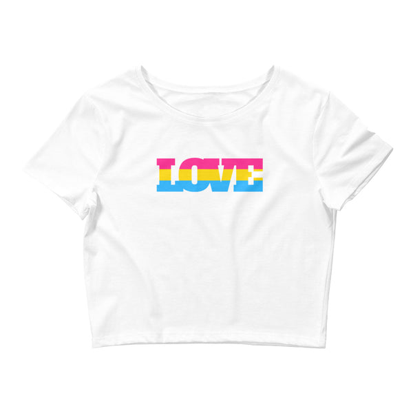 White Pansexual Love Crop Top by Queer In The World Originals sold by Queer In The World: The Shop - LGBT Merch Fashion