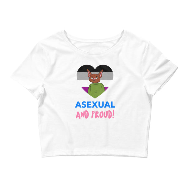 White Asexual And Proud Crop Top by Queer In The World Originals sold by Queer In The World: The Shop - LGBT Merch Fashion