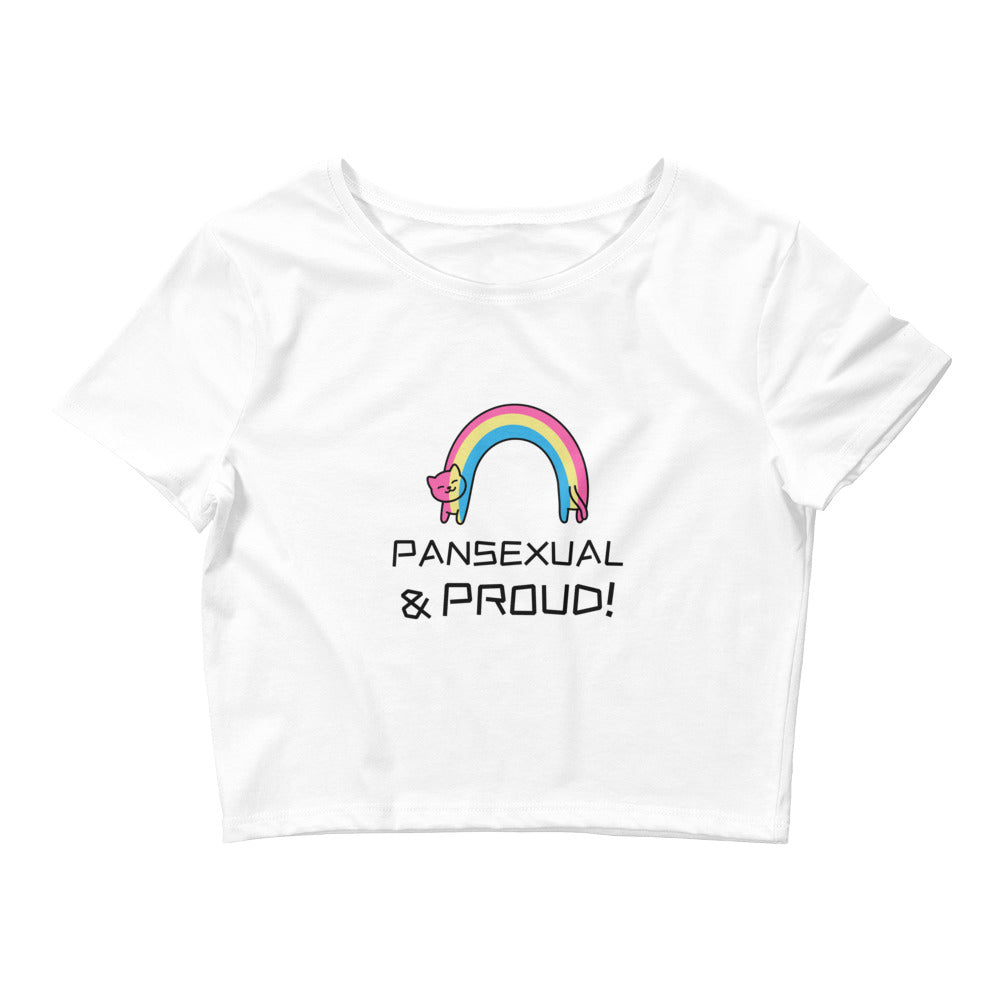 White Pansexual & Proud Crop Top by Queer In The World Originals sold by Queer In The World: The Shop - LGBT Merch Fashion