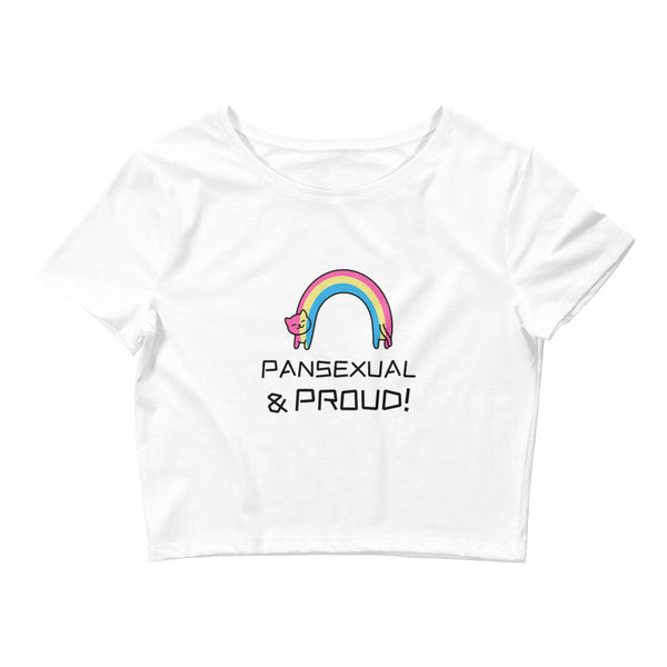 White Pansexual & Proud Crop Top by Queer In The World Originals sold by Queer In The World: The Shop - LGBT Merch Fashion