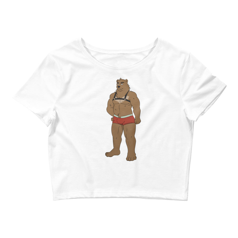White Gay Bear Crop Top by Queer In The World Originals sold by Queer In The World: The Shop - LGBT Merch Fashion