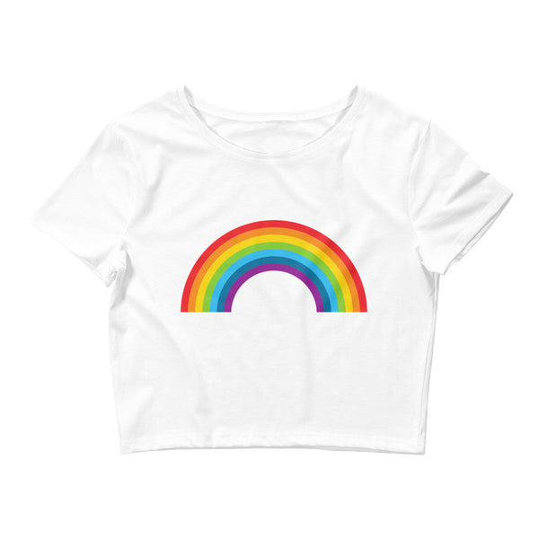 White Rainbow Crop Top by Queer In The World Originals sold by Queer In The World: The Shop - LGBT Merch Fashion