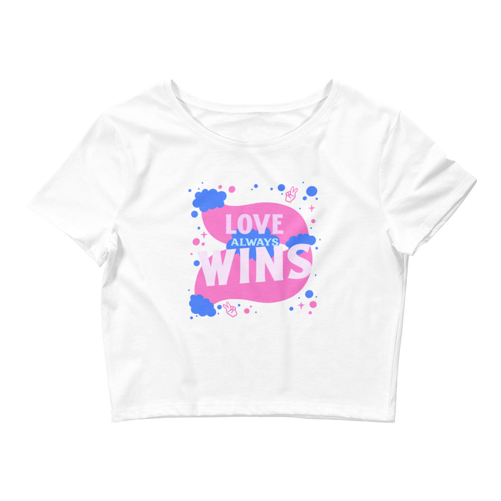 White Love Always Wins Crop Top by Queer In The World Originals sold by Queer In The World: The Shop - LGBT Merch Fashion