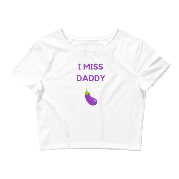 White I Miss Daddy Crop Top by Queer In The World Originals sold by Queer In The World: The Shop - LGBT Merch Fashion