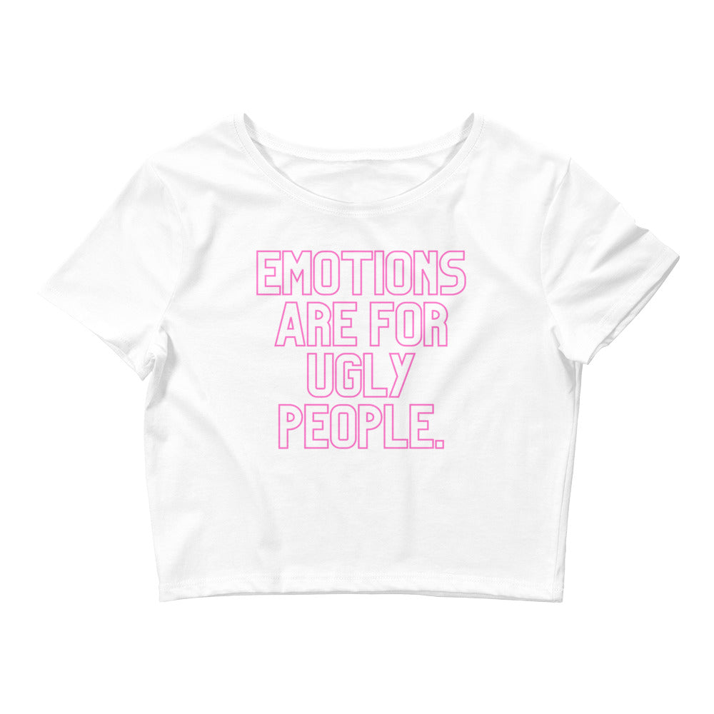 White Emotions Are For Ugly People Crop Top by Queer In The World Originals sold by Queer In The World: The Shop - LGBT Merch Fashion