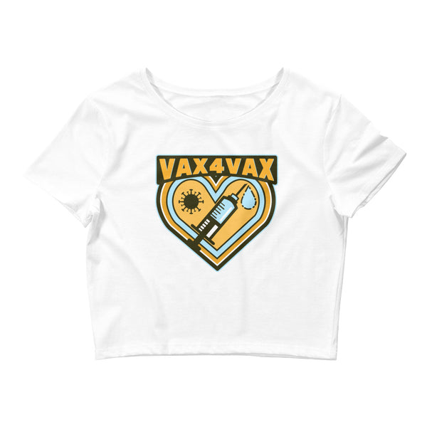 White Vax 4 Vax Crop Top by Queer In The World Originals sold by Queer In The World: The Shop - LGBT Merch Fashion