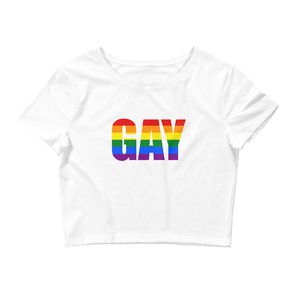 White Gay Crop Top by Queer In The World Originals sold by Queer In The World: The Shop - LGBT Merch Fashion