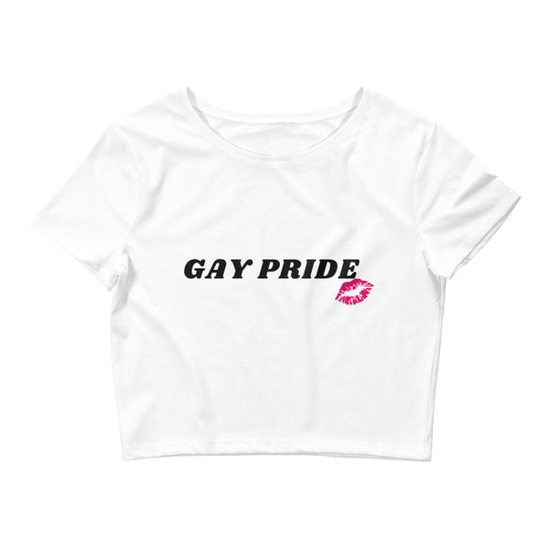 White Gay Pride Crop Top by Queer In The World Originals sold by Queer In The World: The Shop - LGBT Merch Fashion