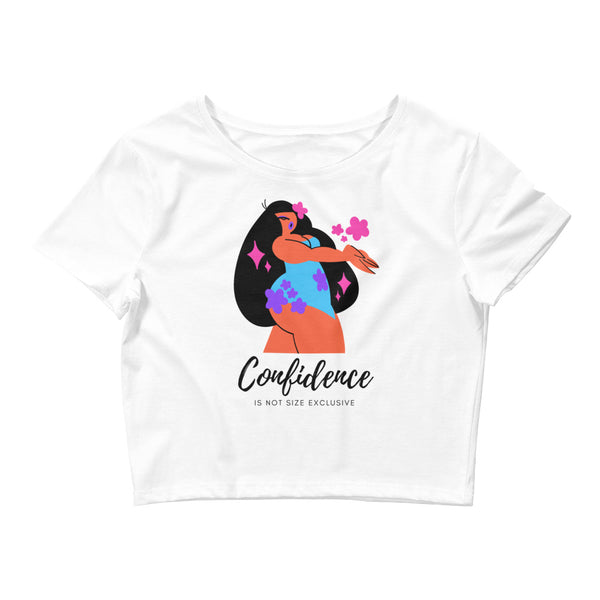 White Body Confidence Crop Top by Queer In The World Originals sold by Queer In The World: The Shop - LGBT Merch Fashion