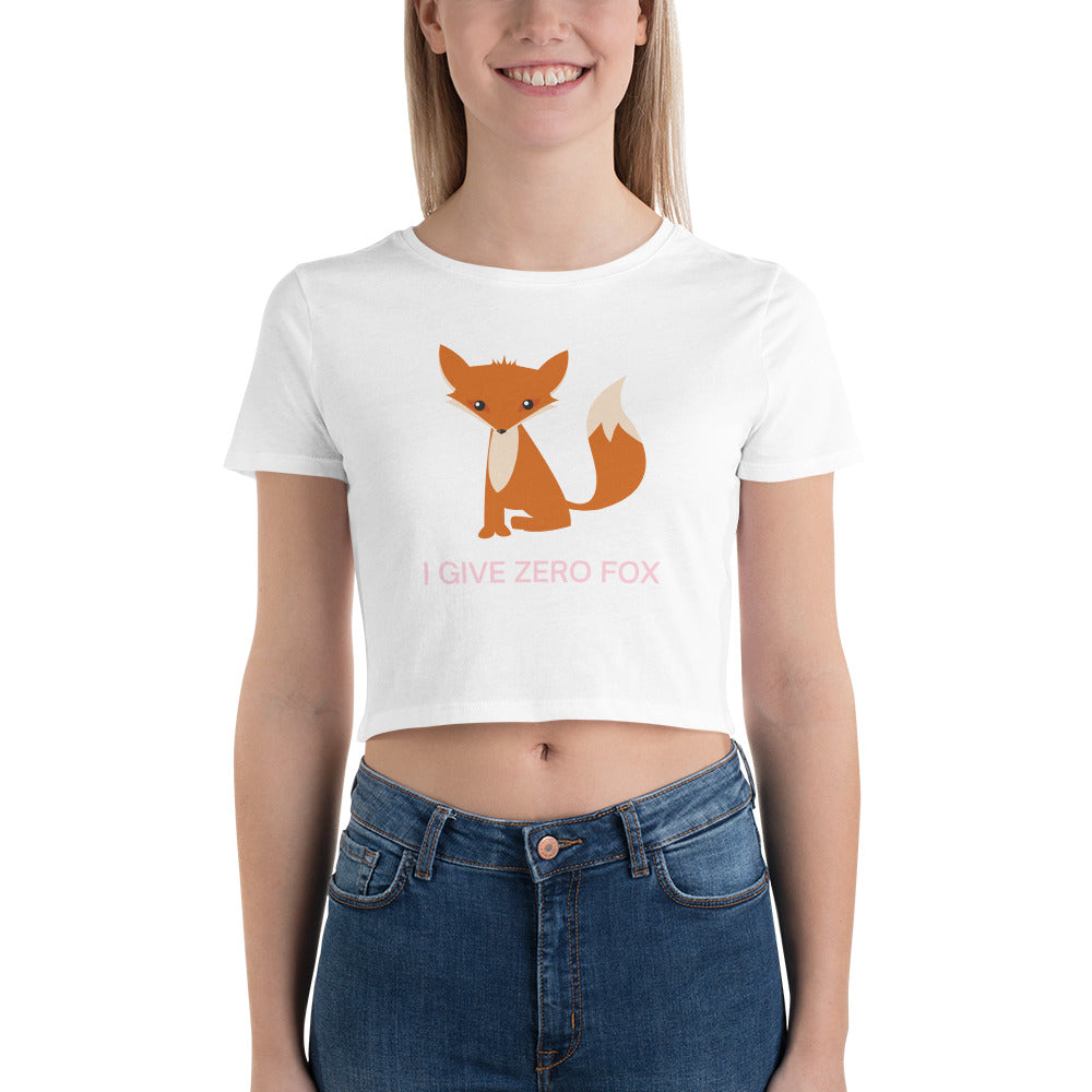 White I Give Zero Fox Crop Top by Queer In The World Originals sold by Queer In The World: The Shop - LGBT Merch Fashion