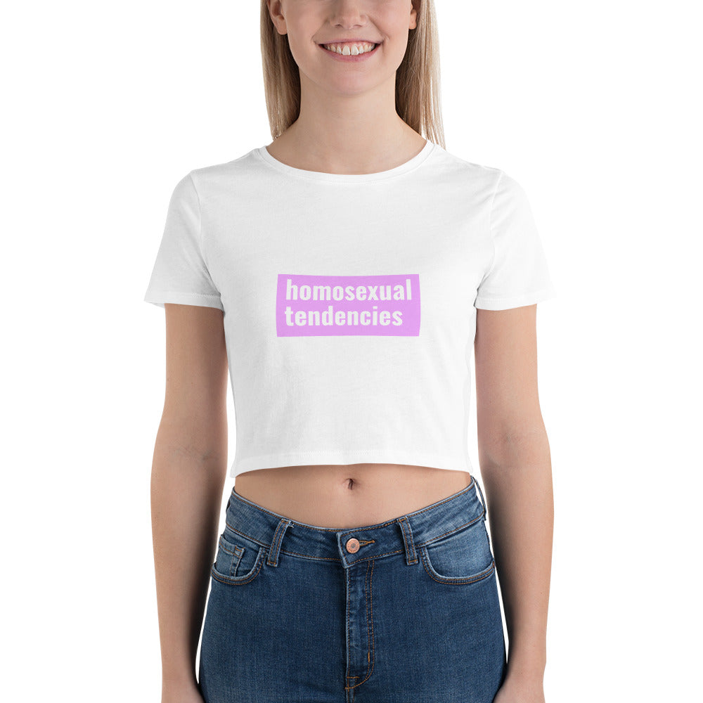 White Homosexual Tendencies Crop Top by Queer In The World Originals sold by Queer In The World: The Shop - LGBT Merch Fashion