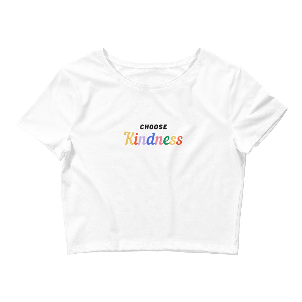 White Choose Kindness Crop Top by Queer In The World Originals sold by Queer In The World: The Shop - LGBT Merch Fashion