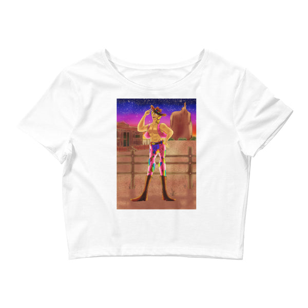 White Gay Cowboy At Sunset Crop Top by Queer In The World Originals sold by Queer In The World: The Shop - LGBT Merch Fashion