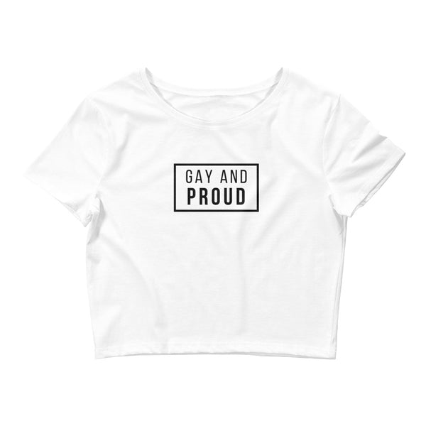 White Gay And Proud Crop Top by Queer In The World Originals sold by Queer In The World: The Shop - LGBT Merch Fashion