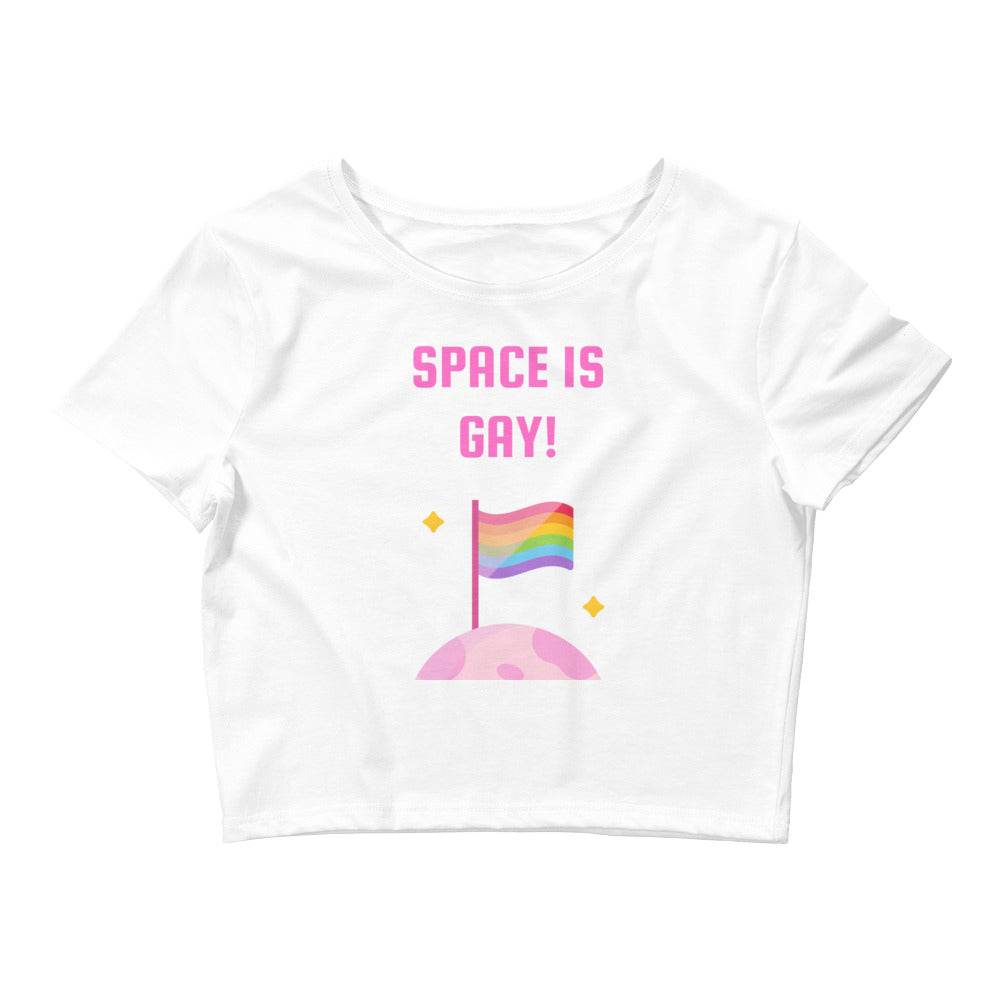 White Space Is Gay Crop Top by Queer In The World Originals sold by Queer In The World: The Shop - LGBT Merch Fashion