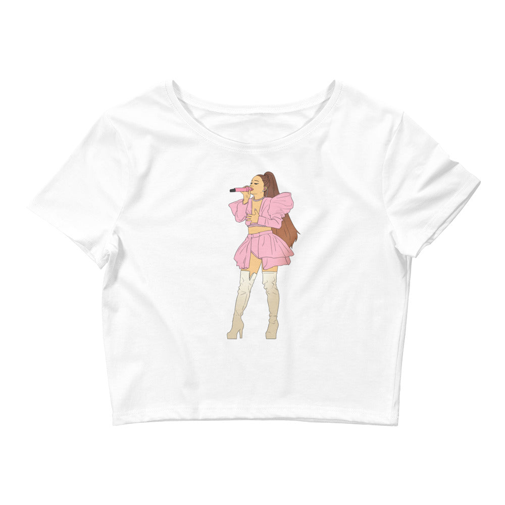 White Ariana Grande Crop Top by Queer In The World Originals sold by Queer In The World: The Shop - LGBT Merch Fashion