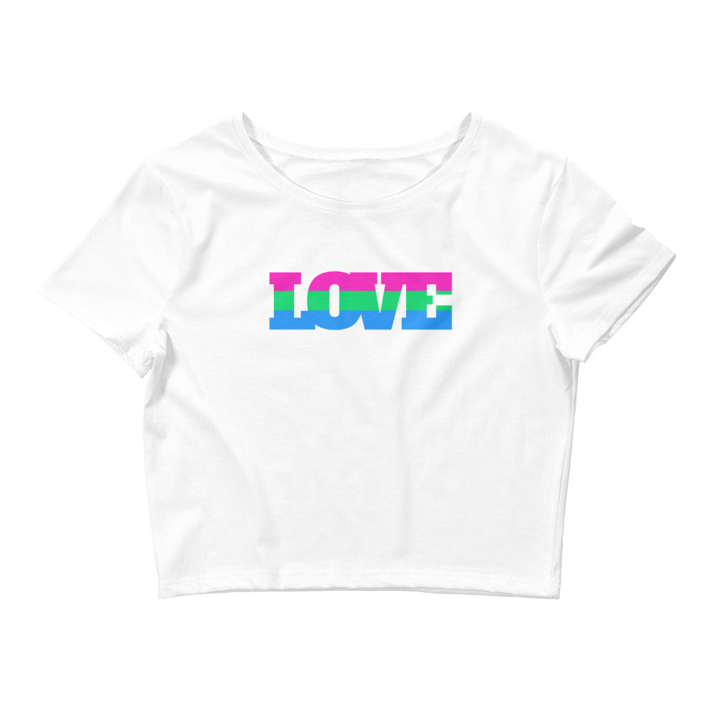 White Polysexual Love Crop Top by Queer In The World Originals sold by Queer In The World: The Shop - LGBT Merch Fashion