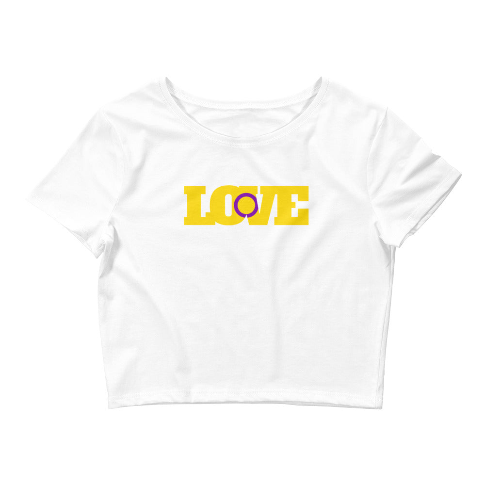 White Intersex Love Crop Top by Queer In The World Originals sold by Queer In The World: The Shop - LGBT Merch Fashion