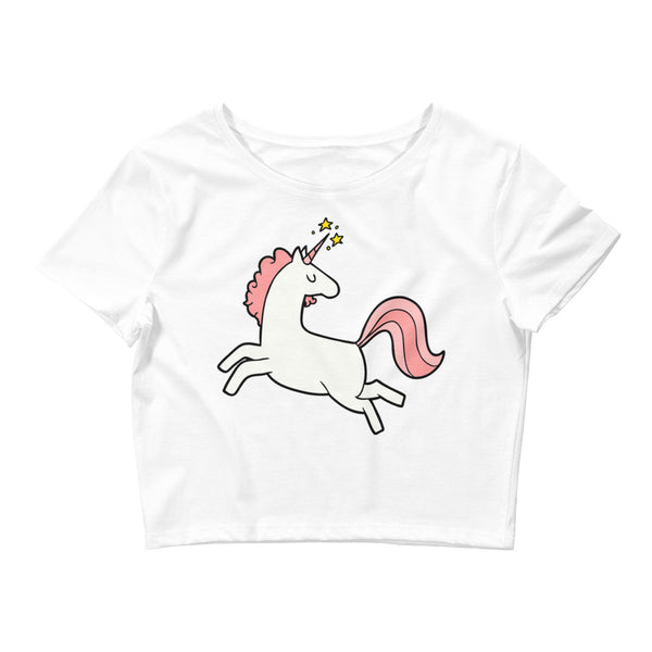 White Unicorn  Crop Top by Queer In The World Originals sold by Queer In The World: The Shop - LGBT Merch Fashion