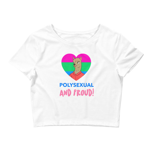 White Polysexual And Proud Crop Top by Queer In The World Originals sold by Queer In The World: The Shop - LGBT Merch Fashion
