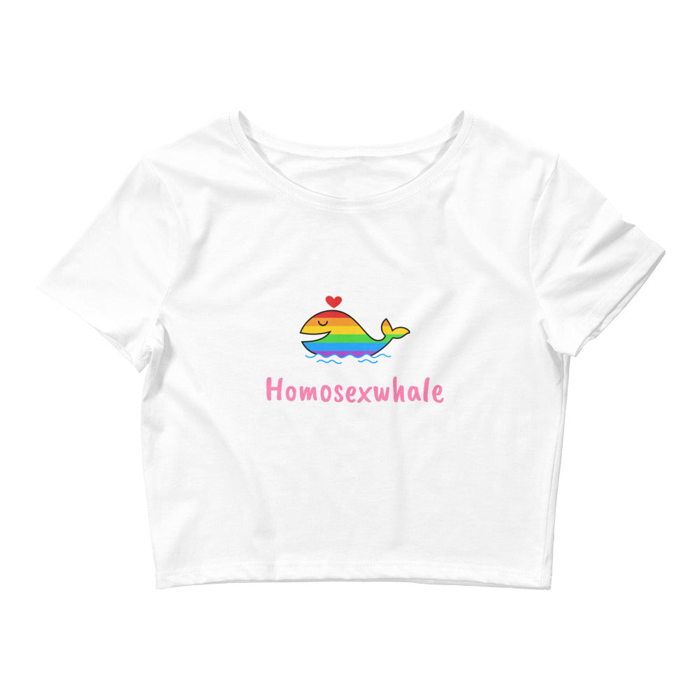 White Homosexwhale Crop Top by Queer In The World Originals sold by Queer In The World: The Shop - LGBT Merch Fashion