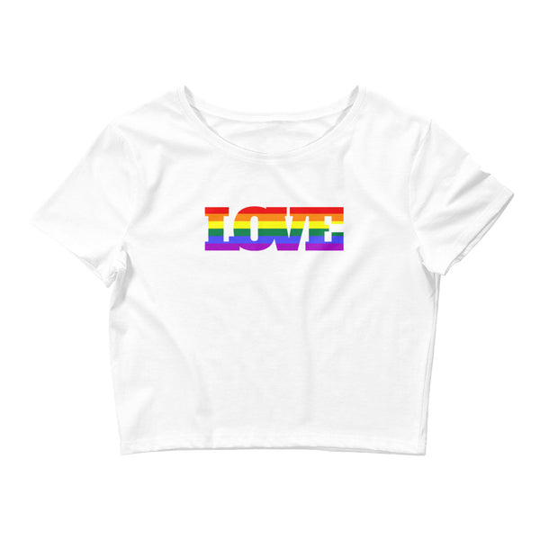 White Gay Love Crop Top by Queer In The World Originals sold by Queer In The World: The Shop - LGBT Merch Fashion