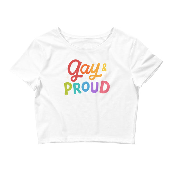 White Gay & Proud Crop Top by Queer In The World Originals sold by Queer In The World: The Shop - LGBT Merch Fashion