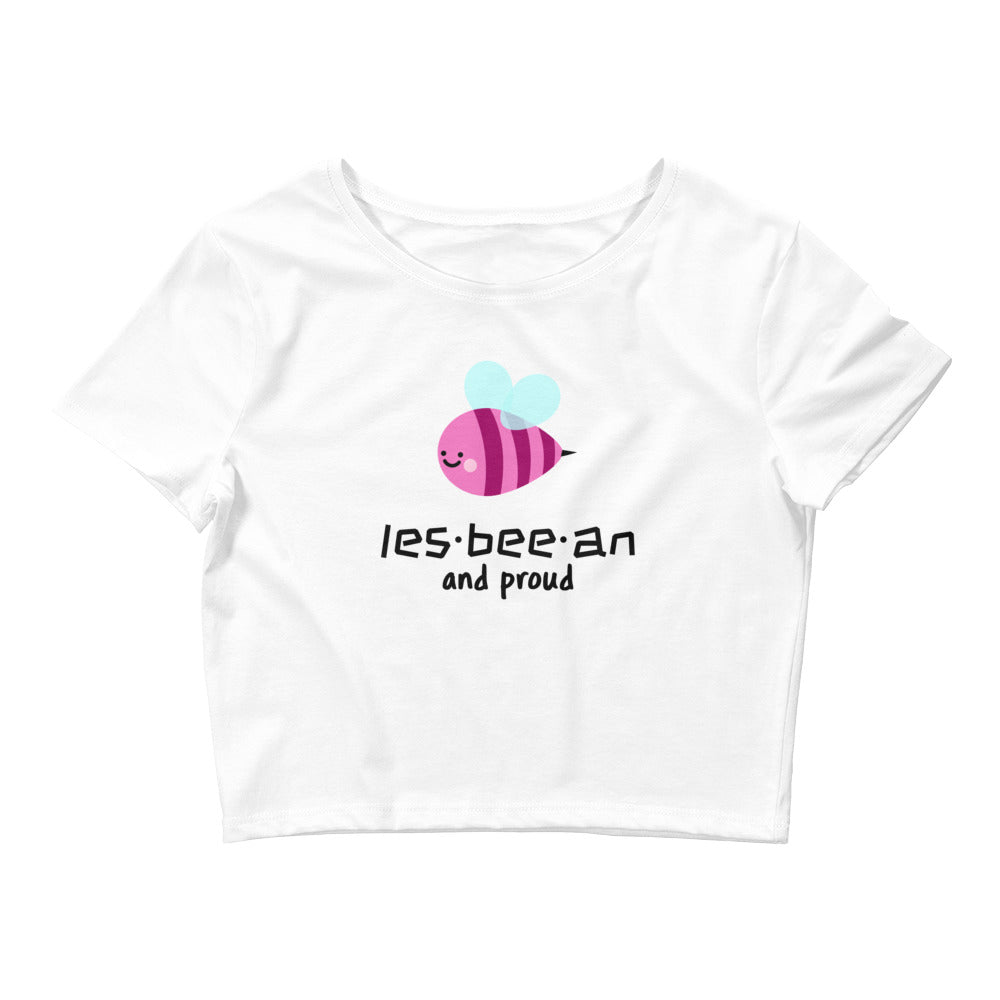 White Les-Bee-An And Proud Crop Top by Queer In The World Originals sold by Queer In The World: The Shop - LGBT Merch Fashion