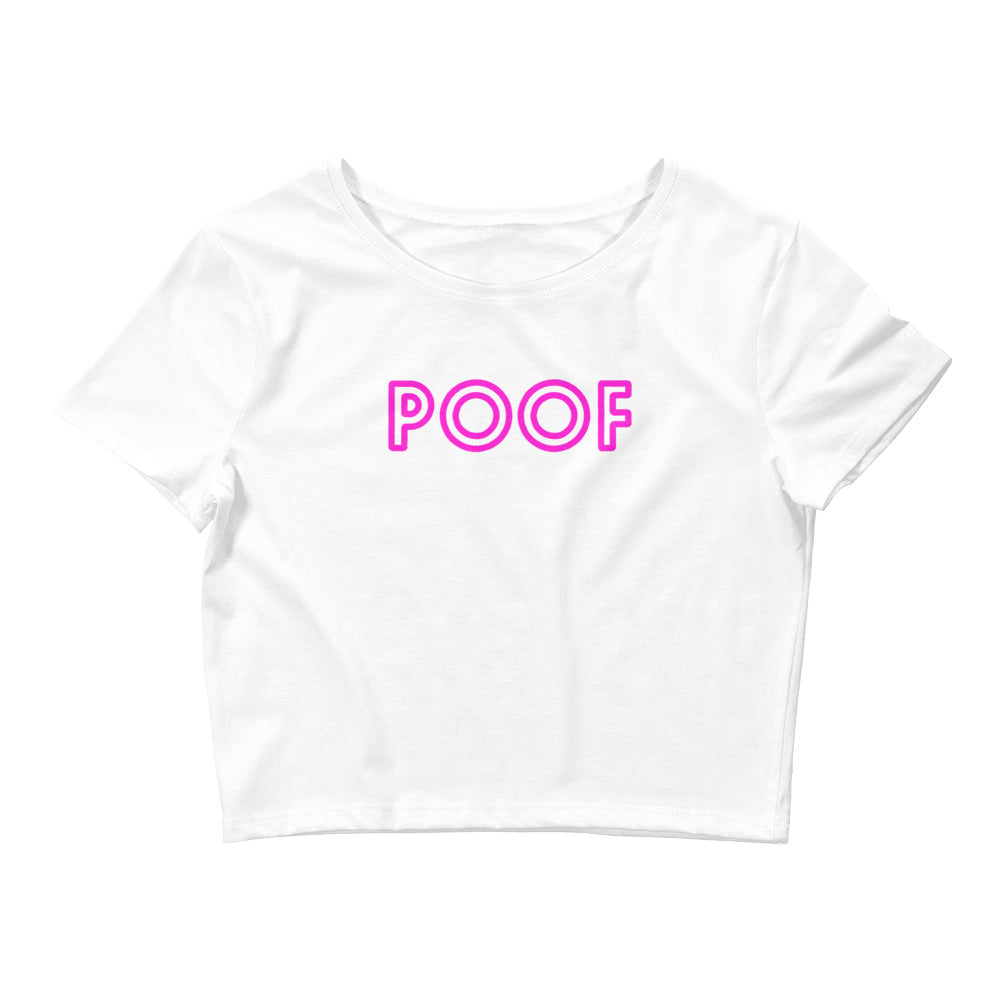 White Poof Crop Top by Printful sold by Queer In The World: The Shop - LGBT Merch Fashion