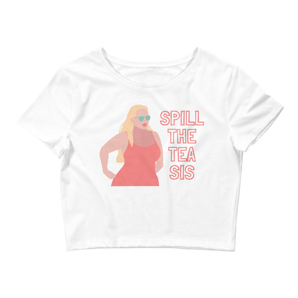 White Spill the Tea Sis Crop Top by Queer In The World Originals sold by Queer In The World: The Shop - LGBT Merch Fashion