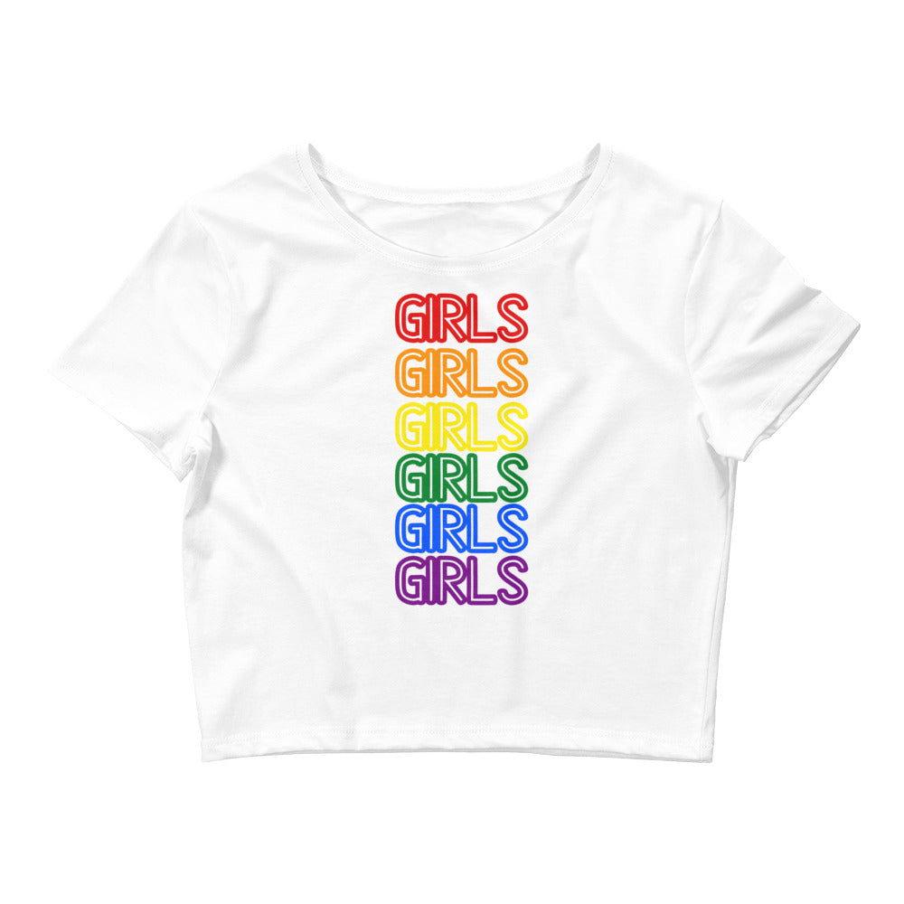 White Girls Girls Girls Crop Top by Queer In The World Originals sold by Queer In The World: The Shop - LGBT Merch Fashion
