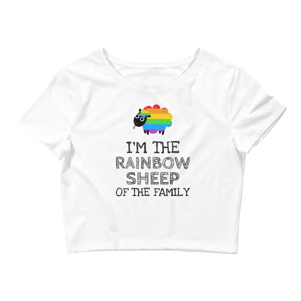 White I'm The Rainbow Sheep Of The Family Crop Top by Queer In The World Originals sold by Queer In The World: The Shop - LGBT Merch Fashion