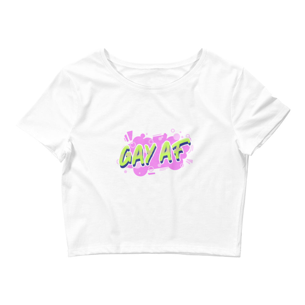 White Gay AF Crop Top by Queer In The World Originals sold by Queer In The World: The Shop - LGBT Merch Fashion