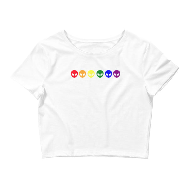 White Gay Alien Crop Top by Queer In The World Originals sold by Queer In The World: The Shop - LGBT Merch Fashion