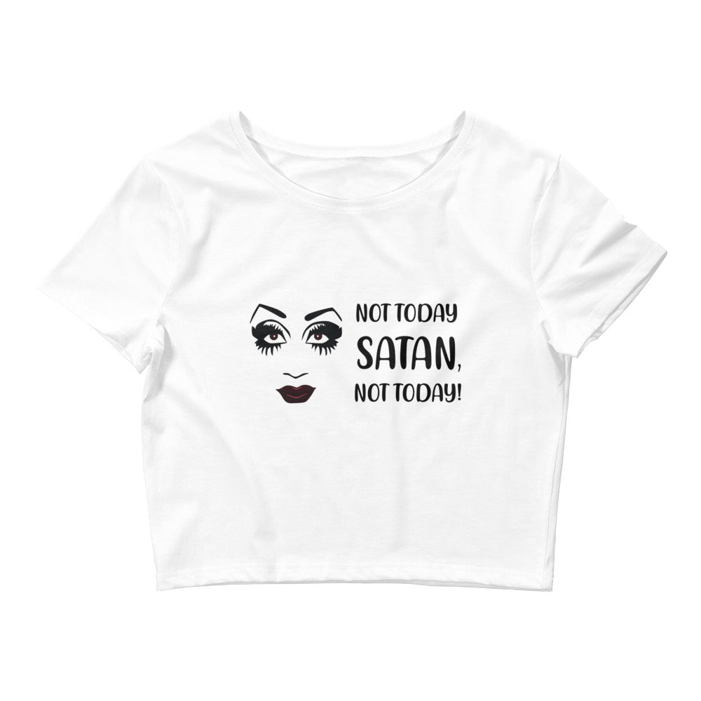 White Not Today Satan Crop Top by Queer In The World Originals sold by Queer In The World: The Shop - LGBT Merch Fashion