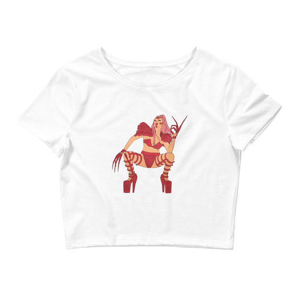 White Lady Gaga Chromatica Crop Top by Queer In The World Originals sold by Queer In The World: The Shop - LGBT Merch Fashion