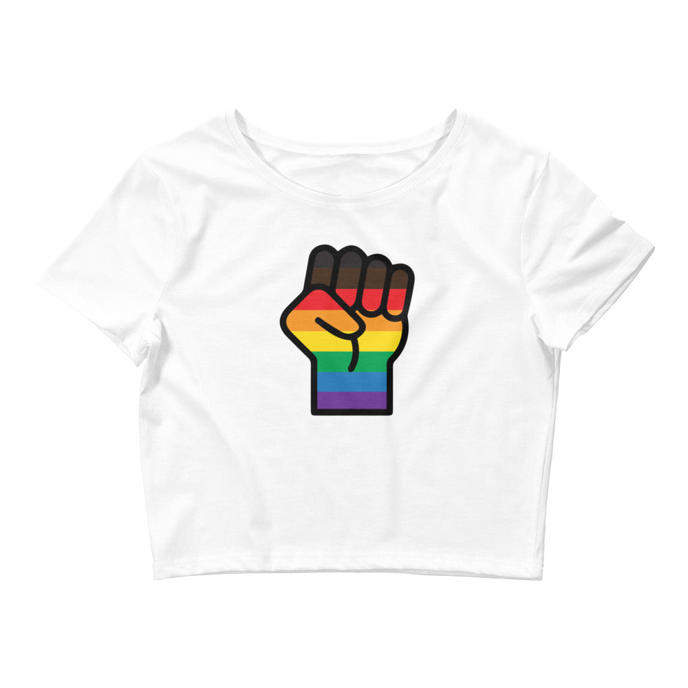 White BLM LGBT Resist Crop Top by Queer In The World Originals sold by Queer In The World: The Shop - LGBT Merch Fashion