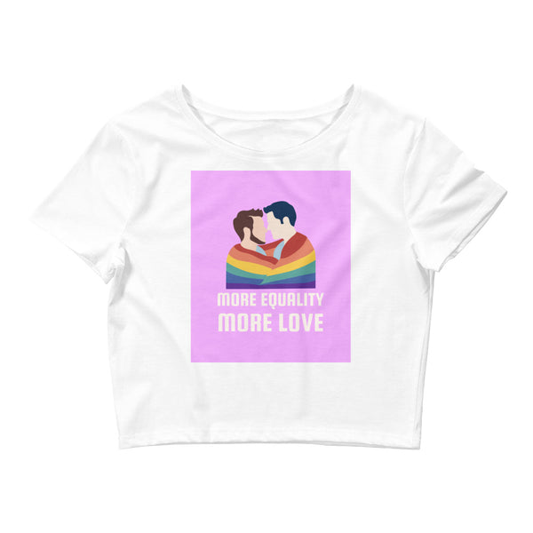 White LGBT Couple Crop Top by Queer In The World Originals sold by Queer In The World: The Shop - LGBT Merch Fashion