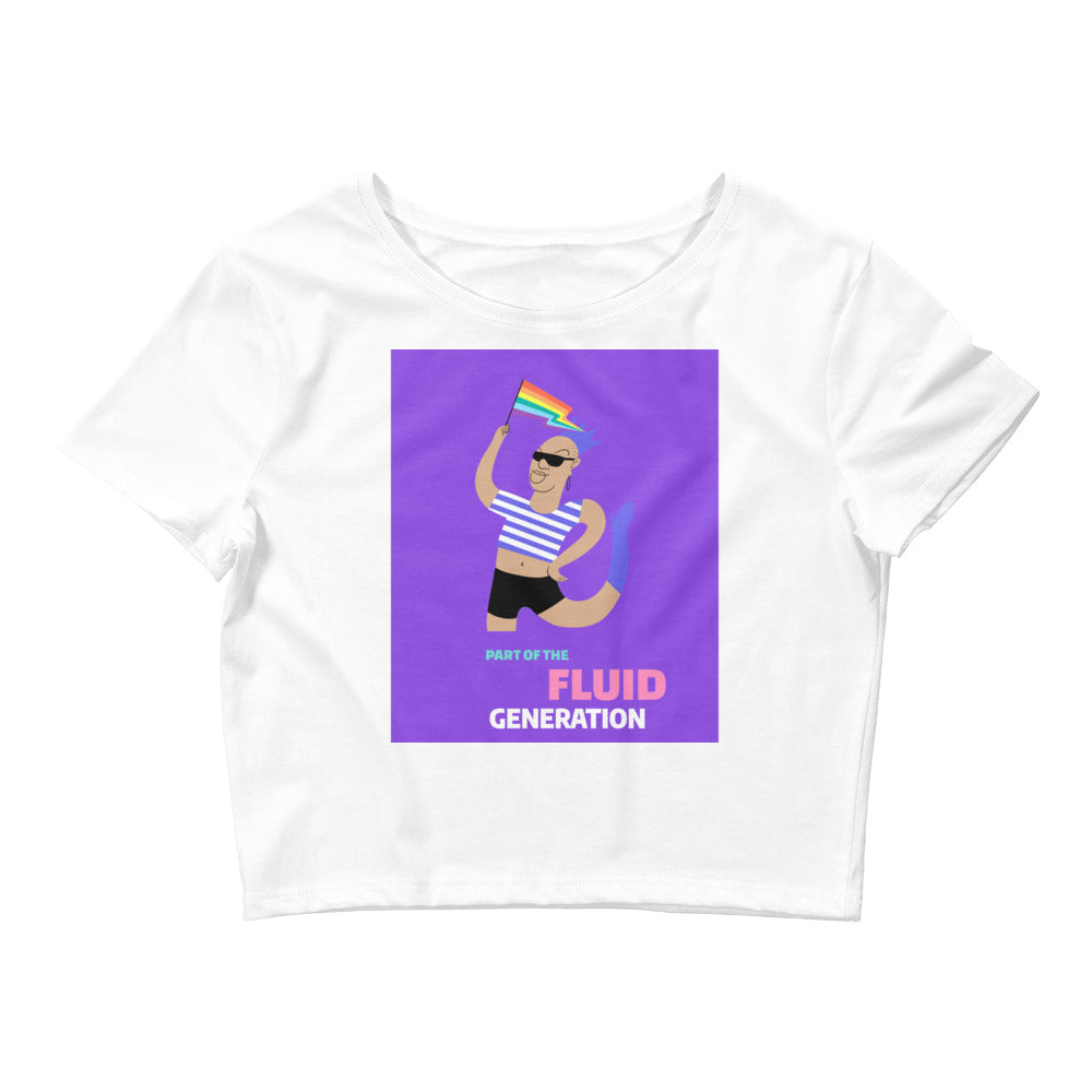 White Part Of The Fluid Generation Crop Top by Queer In The World Originals sold by Queer In The World: The Shop - LGBT Merch Fashion