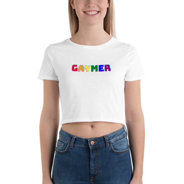 White Gaymer Crop Top by Queer In The World Originals sold by Queer In The World: The Shop - LGBT Merch Fashion