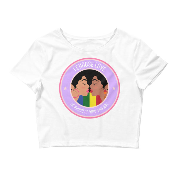 White Be Proud Of Who You Are Crop Top by Queer In The World Originals sold by Queer In The World: The Shop - LGBT Merch Fashion