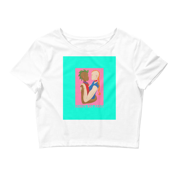 White Hearts Not Parts Crop Top by Queer In The World Originals sold by Queer In The World: The Shop - LGBT Merch Fashion