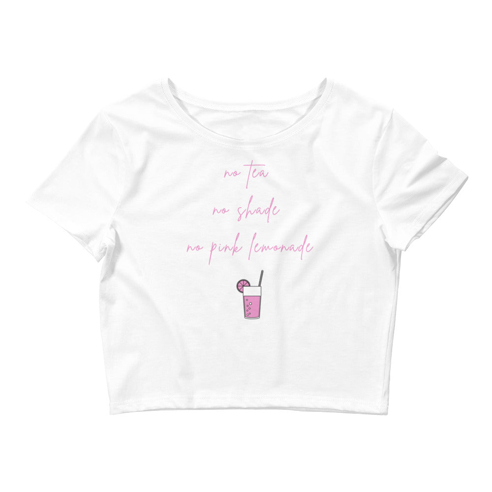 White No Tea No Shade No Pink Lemonade Crop Top by Queer In The World Originals sold by Queer In The World: The Shop - LGBT Merch Fashion